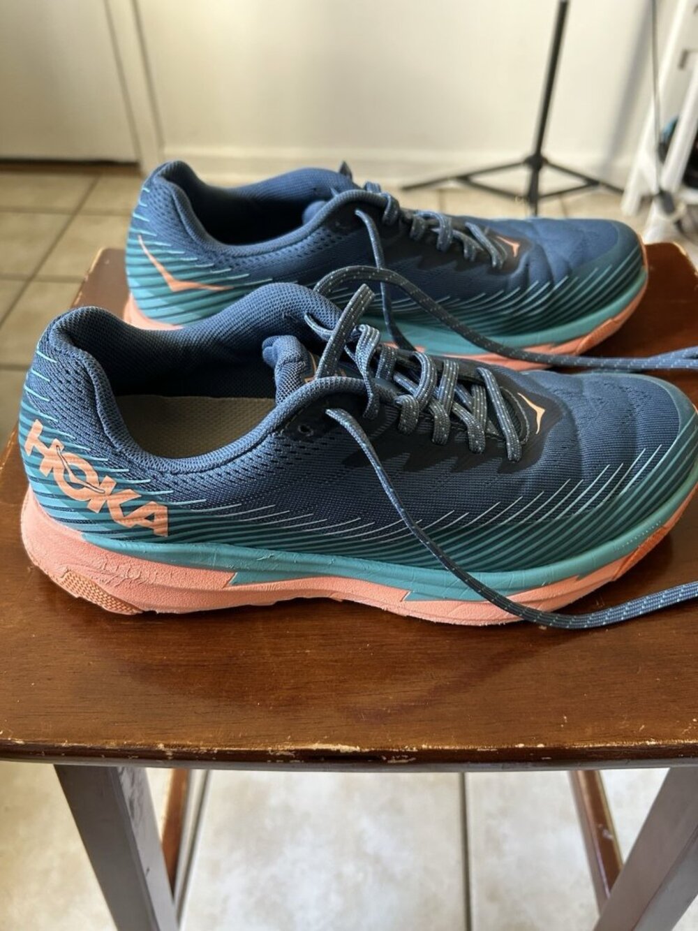 Hoka One One Torrent 2 Trail Running Shoe Teal Size Womens 9.5Blue Orange